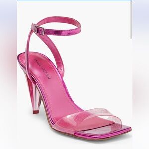 Marc Fisher Clear Strap Cone Heel - Hot Pink